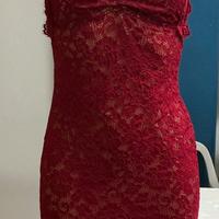 Tezenis Abito in Pizzo Winter Red Taglia S