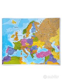 Mappa dell’europa fisica/politica con Tubo 42x53cm