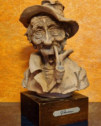 Statua scultura Il Nonno Giuseppe Armani Firenze