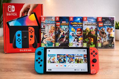 Nintendo Switch OLED + 5 Giochi + Accessori