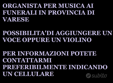 Organista musica funerale