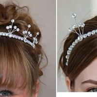 headband per capelli, stile tiara\ perle Swarovski