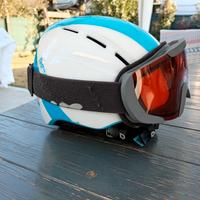 casco occhiali per sciare  bambino 6-8anni