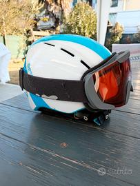 casco occhiali per sciare  bambino 6-8anni