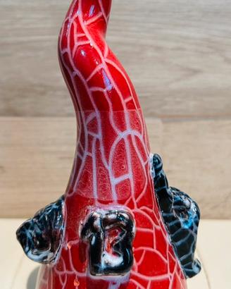 Corno portafortuna artigianale in ceramica