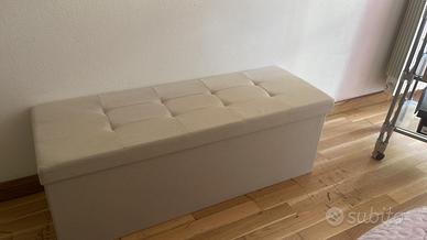 Cassapanca, Pouf Contenitore, Poggiapiedi Pieghevo