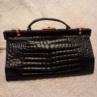 bauletto pelle nero vintage