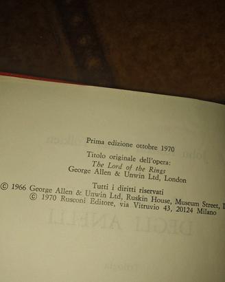 "primaedizione" il signore degli anelli Rusconi 