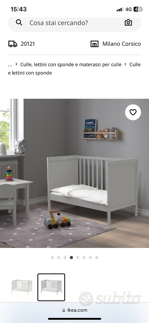 Lettino Ikea sundvik 60x120 - Tutto per i bambini In vendita a Milano