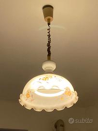 LAMPADA A SOSPENSIONE IN VETRO DECORATO