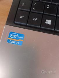 Acer 15 pollici i5 8gb RAM 250 memoria 