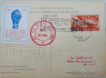 cartolina centenario delle 5 giornate