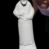 Statua Padre Pio 38cm in gesso da colorare