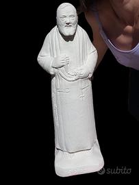 Statua Padre Pio 38cm in gesso da colorare