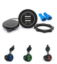 PRESA USB DOPPIA PER AUTO/MOTO