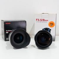 Sigma 10-20 / Samyang Fisheye 8 mm. Attacco Canon