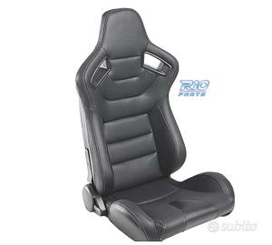 SEDILE SPORTIVO SEMI BAQUET STILE RS PELLE NERA