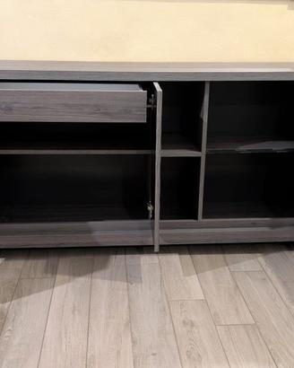 Tallin madia 4 ante legno scuro e pietra naturale