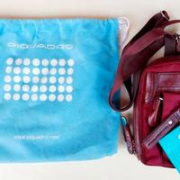 Borsello uomo in tessuto e pelle Piquadro bordeaux