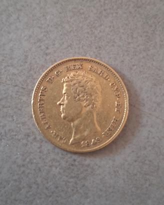 20 Lire oro Carlo Alberto 1849 Genova
