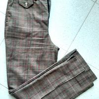Pantaloni check colori marrone, nero e rosso