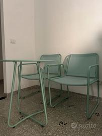 Set balcone bistro 2 sedie/poltrone + tavolino