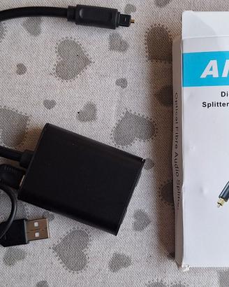 Splitter Fibra Ottica Audio ANDTOBO Toslink