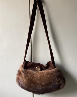 Borsa in visone, fatta a mano ,nuova