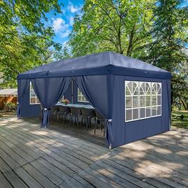 Gazebo 6x3 POP UP in  bianco o in blu- APRI-CHIUDI