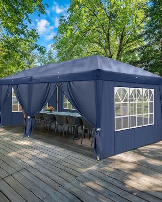 Gazebo 6x3 POP UP in  bianco o in blu- APRI-CHIUDI