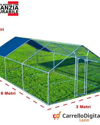 Gabbia Galline 3x6 m x h 2 m – 18 mq - blu