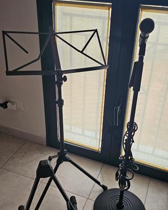 kit porta chitarra ,leggio, e asta microfono 