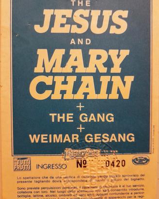 Biglietto concerto The Jesus and Mary Chain - 1986