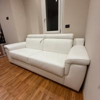 Divano Letto Pelle Bianca Premium