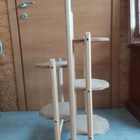 Scaletta/portavasi legno ciliegio tutto