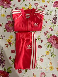 Tuta completa adidas rosa tg.  9-12 mesi