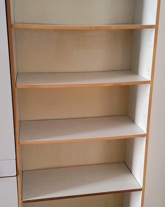 mobiletto verticale 4 ripiani 5 scomparti bianco