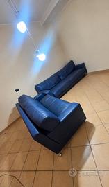 Coppia divani Doimo Salotti in vera pelle blu 