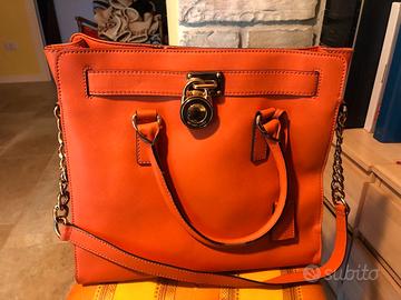 Michael kors borsa in pelle tracolla arancione