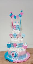torta di pannolini gender reveal 
