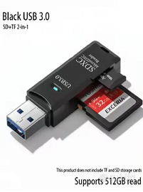 Lettore di schede USB 3.0 multifunzionale 2 in 1