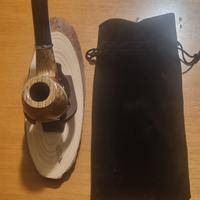 pipa artigianale in radica con decoro a mano