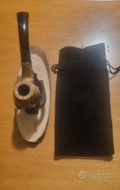 pipa artigianale in radica con decoro a mano