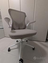 Sedia Ufficio Ergonomica Grigio e Bianca