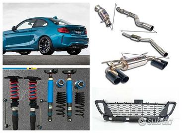 Bmw M2 scarico assetto paraurti cofano cerchi disc