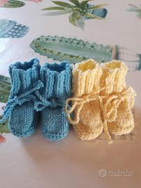 Scarpine neonato fatte a mano maschio nuove