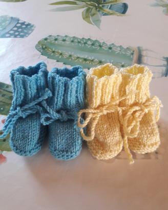 Scarpine neonato fatte a mano maschio nuove