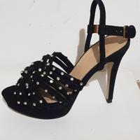 Sandali gioiello scamosciati neri N 36 Zara