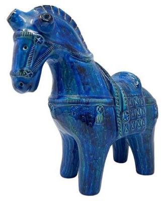 Cavallo in ceramica Rimini Blu aldo londi