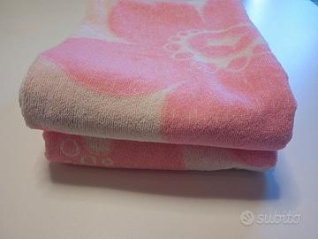 coppia asciugamani vintage anni 70 cotone spugna